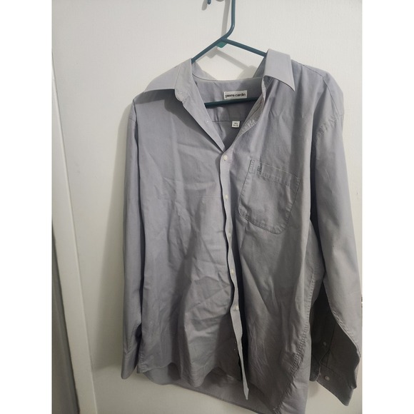 Pierre Cardin Other - Pierre Cardin Mens Gray‎ Long Sleeve Button Down Dress Shirt 16.5 34/35 Pocket